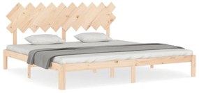 3193746 vidaXL Cadru pat cu tăblie 200x200 cm, lemn masiv de pin