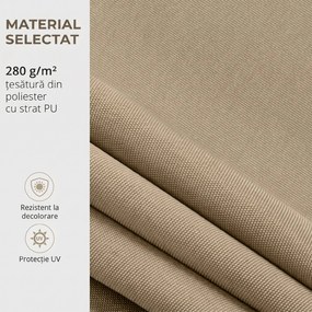 Outsunny Prelată de Schimb pentru Copertină Retractabilă, Material Poliester Anti-UV, pentru Terasă, 4x2.5m, Bej | Aosom Romania