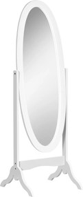 HOMCOM oglinda reglabila cu suport, 47.5x45.5x154.5cm, alba | Aosom Romania