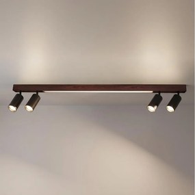 Brilagi - Spot LED SELE 4xGU10/30W/230V + LED/25W negru/decor de stejar