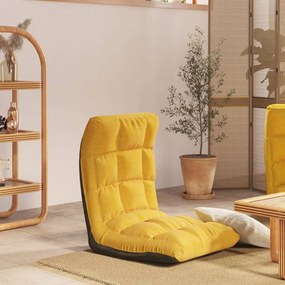 vidaXL Scaun de podea pliabil, galben muștar, material textil