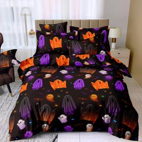 Povlečení z mikrovlákna SPOOKY SOIREE černé Dimensiune lenjerie de pat: 2 buc 70 x 80 cm | 200 x 220 cm