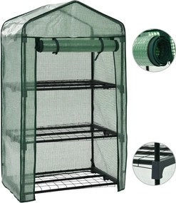 vidaXL Mini seră cu 3 niveluri, 69 x 49 x 125 cm