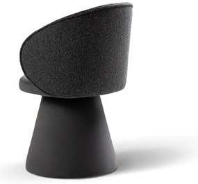 Fotoliu gri închis cu tapițerie din catifea Inez – Micadoni