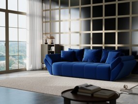 Canapea extensibilă dumonde cu ladă de depozitare si sezut confortabil din spuma high-density, Berlin Royal Blue 250x100 cm