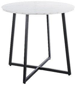 Masa Luna marmura alba/negru ø90/h76 cm