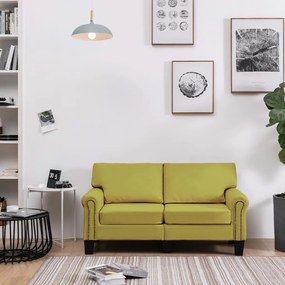 287155 vidaXL Canapea cu 2 locuri, verde, material textil