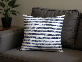 Fata de perna din policoton NAVYSTA POLY 45x45 cm, albastru-alb