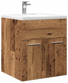 vidaXL Dulap chiuvetă baie, lemn vechi, 41x38,5x46 cm, lemn prelucrat
