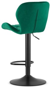 Scaun de bar cu picior negru WEST VELVET, verde