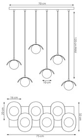 Lustră pe cablu RITUAL 6xG9/8W/230V albă