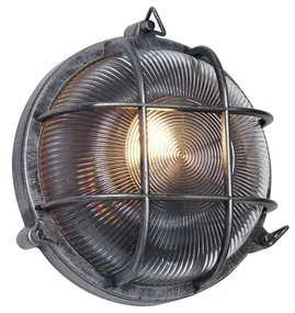 Lampă de perete pentru exterior argintie rotundă IP44 - Noutica