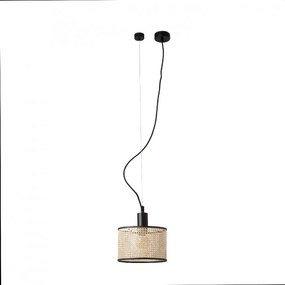 Lustra pendul moderna design natural MAMBO 21cm negru/ratan 64314-47