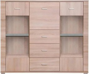 Comoda GRAND tip 8, stejar sonoma, PAL, 140x39x118 cm