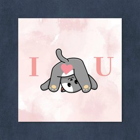 DUBLEZ | Tablou romantic din lemn – I love you