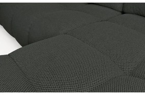 Canapea colțar extensibilă ALMADA, tapițată, cu spațiu de depozitare, în L, dreapta, antracit