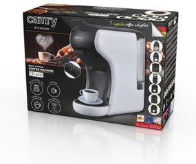 Espressor cafea macinata si capsule 9 in 1 Camry CR 4414, 3000W, 19 bar, Negru/Alb