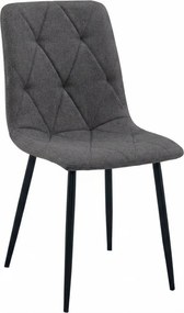 Scaun gri inchis LIBRA STONE GREY cu picioare negre