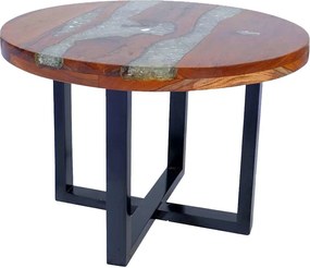 vidaXL Măsuță de cafea, 60 cm, lemn de tec și rășină