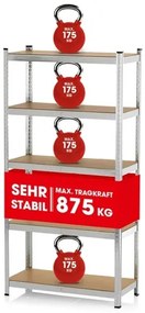 Raft metalic 180x90x40 cm, cu 5 polite din pfl, greutate mare EASYMAXX Perfect Home DS11768-L
