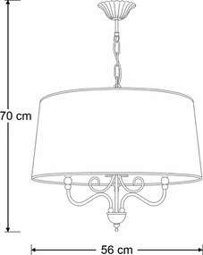 Brilagi - Candelabru suspendat pe lanț SONIA 3xE27/15W/230V Ø 56 cm crem cu patină
