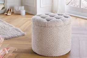Taburete cu spatiu de depozitare Modern Barock 50cm, boucle champagne