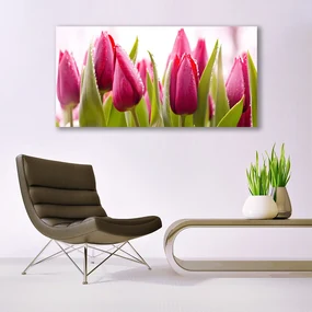 Tablou pe sticla Lalele Floral Red