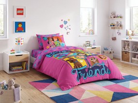 Lenjerie de pat din bumbac pentru copii LEGO SQUAD roz Dimensiune lenjerie de pat: 60 x 70 cm | 140 x 200 cm