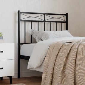 vidaXL Tăblie de pat metalică, negru, 75 cm