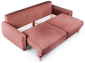 Canapea roșie extensibilă cu tapițerie din stofă bouclé 215 cm Patti – Bonami Selection