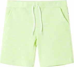 vidaXL Pantaloni scurți pentru copii cu șnur, galben neon, 140