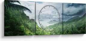Tablou -Jungla din Seychelles (cu ceas) (90x30 cm)