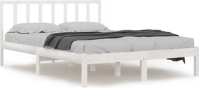 vidaXL Cadru de pat, alb, 140x200 cm, lemn masiv de pin