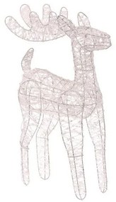 Decorațiune de Crăciun Ren cu lumină LED, înălțime100 cm, albă