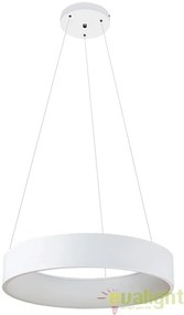 Lustra, Pendul LED design modern, finisaj alb mat, diametru 60cm, Adeline 2510 RX