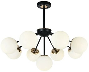Lustra model N36368-9 – 9 x E27, abajururi elegante, finisaj negru