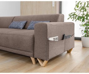 Colțar maro extensibil/cu spațiu de depozitare (cu colț pe partea stângă/în formă de ”L”) Classy Sophie – Miuform