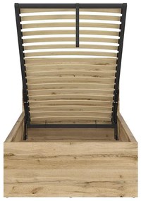 Pat de o persoană 90 cm Tetrix 15 (stejar wotan) (cu somieră) (cu sp. depozitare). 1098501