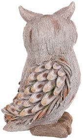 Decorație de grădină Bufniță, gri, 24 x 22 x 40 cm
