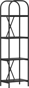 vidaXL Raft pentru cărți Stejar Negru 40 x 30 x 146 cm Lemn compozit