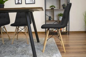 Scaun de masa din catifea neagra, DUMO