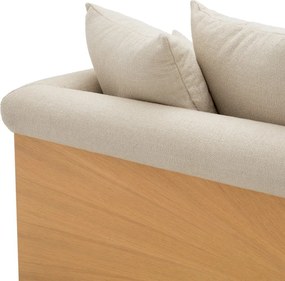 Canapea LUX furnir de stejar, tesatura Renato ecru, Amadeo