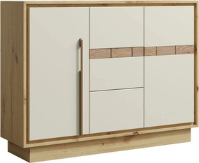 Comoda KEKS K12, stejar/casmir, PAL laminat, 130x37x97 cm