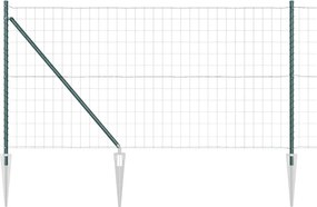 vidaXL Gard cu Stâlp Verde 1,2 x 25 m Oțel și PVC