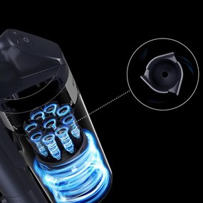 Resigilat: Aspirator vertical Samsung Jet65 Stick VC, 21.6V Li-ion, 410W, Cyclone, Motor inverter, 40 min, Negru