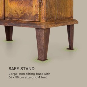 Flame Locker, vatră, șemineu de grădină vintage, 58 x 30 cm, oțel, aspect ruginit