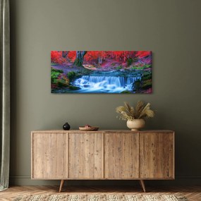 Tablou - Cascada în pădurea roșie (120x50 cm)