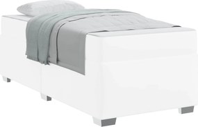 vidaXL Cadru de pat cu saltea Alb 80 x 200 cm țesătură
