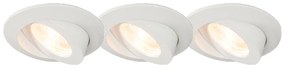 Set de 3 spoturi îngropate albe cu LED IP44 - Relax LED