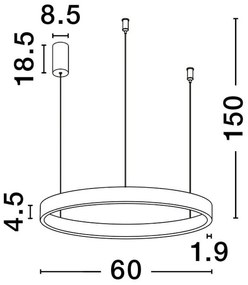 Lustra LED circulara ELOWEN 60cm, maro